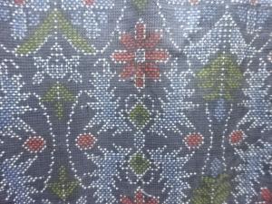 アンティーク　花更紗模様織り出し本場泥大島紬着物(5マルキ)